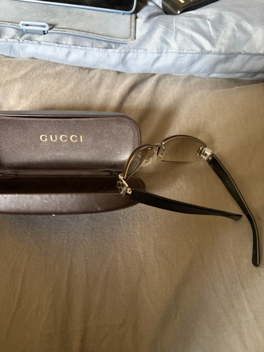 Gucci Women’s Gold Rimless Sunglasses - Gold - Picture 3 of 5